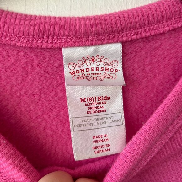 Wondershop Sweatshirt Girls Medium French J'adore Christmas Pink Pullover - Picture 3 of 5